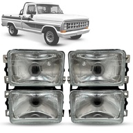 Par de Faróis Duplos Ford F1000, F4000, F600 (1985-1992) - Lentes de Vidro - imagem 1