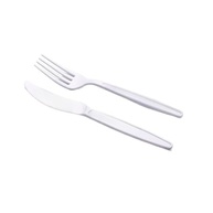 Kit 100 Unidades Talheres Descartáveis Resistentes - 50 Garfos + 50 Facas para Churrasco - imagem 2