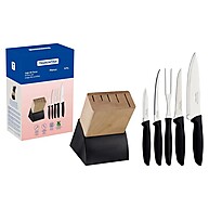 Facas Tramontina Plenus: Kit 6 Peças Inox + Suporte - imagem 1
