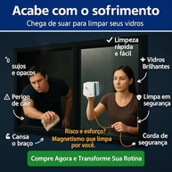 Limpador de Vidros Magnético Dupla Face Premium - Seguro e Eficiente para Janelas Altas, Espelhos e Box | Marca VARENZIA - imagem 3