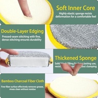 6 Esponjas Dupla Face para Limpeza de Cozinha - Nylon e Filamento Resistente - imagem 5