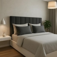 Cabeceira Modular Estofada para Cama de Casal - Design Moderno com Fita Dupla Face, Sem Furos na Parede - imagem 3
