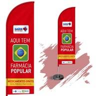 Wind Banner Dupla Face 3m - Sistema Completo para Sinalização de Farmácia Popular - imagem 1