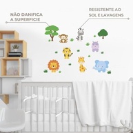 Kit Adesivos Decorativos Infantil Safari - Laváveis, Seguros e Fáceis de Aplicar para Decoração do Quarto Kids - imagem 4