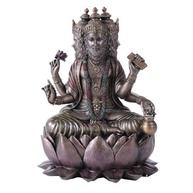Estátua Hindu de Brahma - 4 Faces com Vedas - Decoração Espiritual em Poliresina - imagem 1