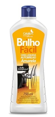 Casa Km Cera Líquida Brilho Fácil Amarela 750ml - Pisos com Brilho Espelhado e Proteção Duradoura - imagem 2