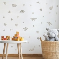 Adesivo de Parede Dinossauro Infantil Lavável - Seguro, Fácil Aplicação e Decorativo para Quarto de Bebê - imagem 3