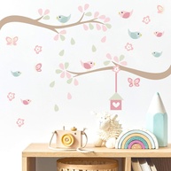 Adesivo de Parede Infantil Galhos e Pássaros - Decoração Divertida e Fácil de Aplicar - imagem 1