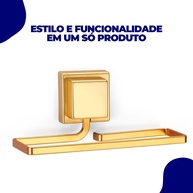 Porta Toalha de Rosto Sem Furo Dourado Arthi – Fixação Fácil - imagem 2
