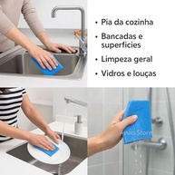 Kit 6 Panos Esponja Reutilizáveis - Alta Absorção e Limpeza Fácil com Celulose Premium - imagem 5