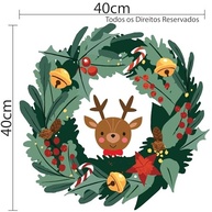 Guirlanda Rena de Natal com Adesivo para Parede e Porta - 40cm | Decoração Fácil e Encantadora - imagem 4