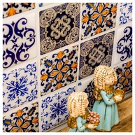 Pastilha Adesiva Azulejo Português Resinada - Kit 4 Placas para Decoração Fácil e Elegante - imagem 1