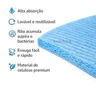 Kit 6 Panos Esponja Reutilizáveis - Alta Absorção e Limpeza Fácil com Celulose Premium - imagem 4
