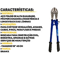 Alicate Tesoura 18 Polegadas Bramix – Corte Profissional com Facilidade - imagem 2