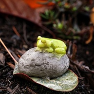 Mini Estátua de Fada com Sapo Dormindo em Pedra - Decoração Encantadora para Jardim e Terrário - imagem 3