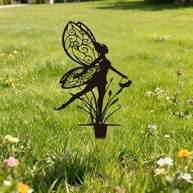 Estátua de Metal para Jardim de Fadas 30x14,5cm - Charme Rústico para Vasos e Paisagismo - imagem 5