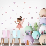 Adesivo Infantil de Parede Fadas - Lavável, Seguro e Fácil Aplicação - Decoração Criativa para Quarto de Bebê e Criança - imagem 2