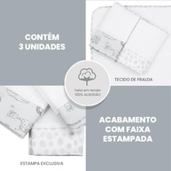 Paninho de Boca PAPI Compose com Faixa 34x32 cm - 3 Unidades em Algodão Macio - imagem 5