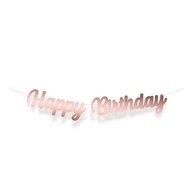 Faixa Happy Birthday Rose Gold: Decore Sua Festa! - imagem 1