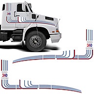 Faixa Volvo Power 340 1989 Branca e Azul – Personalize seu Caminhão - imagem 1