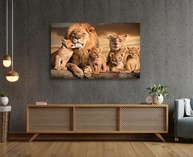Quadro Decorativo Família de Leão 90x60cm - Tela em Canvas para Sala, Quarto ou Escritório - imagem 3