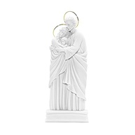 Sagrada Família 27 cm em Pó de Mármore Maciço com Auréola - Escultura Artesanal de Alta Qualidade - imagem 4