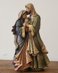 Imagem Sagrada Família em Gesso Premium 31x18cm - Artesanal Feita à Mão - imagem 4