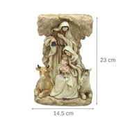 Sagrada Família Presépio Rústico 14x7x23cm em Resina - Decoração Espiritual Premium - imagem 3