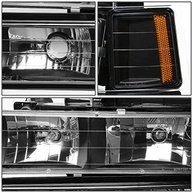 Kit Faróis DNA MOTORING Preto/Âmbar para Chevy C/K Suburban 94-99 + Lâmpadas - imagem 3