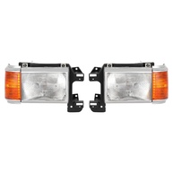 Faróis KUAFU para Ford Bronco/F-Series 1987-1991 - Lente Clara/Âmbar e Aro Cromado - imagem 1