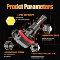 Kit 6 Lâmpadas LED Farol Neblina Toyota Highlander 2014-2018 Super Brilhante Branco - imagem 4
