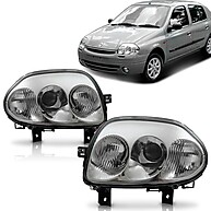 Farol Clio 2000 2001 2002 Foco Duplo Cromado – Segurança e Estilo - imagem 1