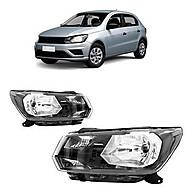 Farol Dianteiro Gol G8 2018 2019 2020: Máscara Negra, Foco Simples e Carcaça Preta - imagem 1