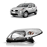 Farol Dianteiro Sandero 2007-2011 Cromado com Lente Lisa - imagem 1