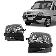 Farol Fiat Doblo 2002 a 2009 com Auxiliar e Máscara Negra - imagem 1