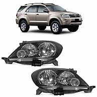 Farol Hilux SW4 2005-2008: Máscara Negra e Lente Lisa - imagem 1