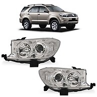 Farol Hilux SW4 2009-2011: Máscara Cromada + Lente Lisa - imagem 1