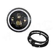 Farol LED Angel Eyes 7" Jeep Troller + Suporte - imagem 1
