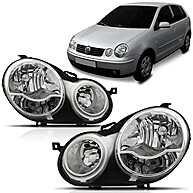Farol Polo 2003 2004 2005 2006 Foco Duplo Cromado – Iluminação Premium - imagem 1
