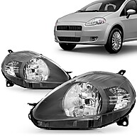 Farol Punto 2008-2012 Máscara Cinza: Segurança e Estilo - imagem 1