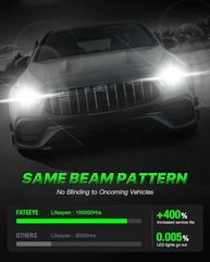 Lâmpada de Farol de Neblina H11 FateEye: 90.000LM, 6500K Branco Frio, IP68 - Iluminação Superior e Segurança - imagem 5