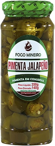 Pimenta Jalapeño Verde Fatiada Em Rodelas Conserva 350g - Fogo Mineiro - imagem 1