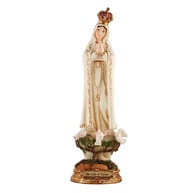 Estátua de Nossa Senhora de Fátima - Edição Especial 100º Aniversário - 20 cm - Resina com Detalhes Dourados - imagem 1