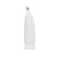 Imagem Nossa Senhora de Fátima 43 cm em Pó de Mármore Maciça com Coroa Dourada - Decoração Religiosa Elegante - imagem 4