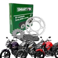 Kit Relação Transmissão Factor 150 / Fazer 150 Smart Fox Aço 1045 - 2013 a 2025 - imagem 2