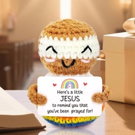 Mini Jesus de Crochê Fofo - Presente Inspirador de Fé e Encorajamento para Mulheres, Homens e Amigos - imagem 1