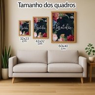 Quadro Decorativo Gratidão Floral com Moldura - Frase Inspiradora sobre Fé, Amor e Esperança - imagem 4