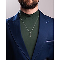 Corrente Prata Veneziana 60cm + Cruz: Estilo e Fé - imagem 2