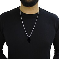 Corrente Prata 925 Cartie 70cm + Cruz: Estilo e Fé - imagem 2