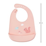 Babador em Silicone com Pega-Migalhas Cloudy Rosa - Fecho Ajustável e Lavável - imagem 3